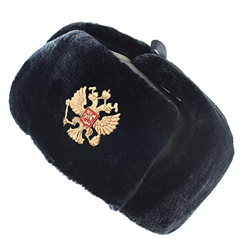 Chapka homme avec badge russe ushanka d'hiver imperméable