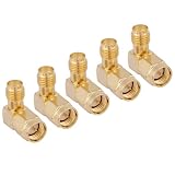 Ejoyous 5 Stück SMA-Adapter, 90 Grad Winkeladapter SMA Stecker auf Buchse Winkelstecker -Steckverbinder auf weiblich für RF-Verbindung