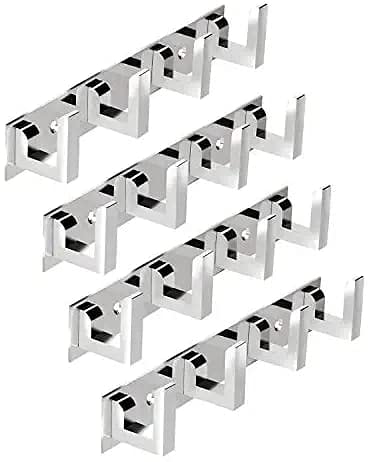 GAIYERA- Pack of 4 Stainless Steel Premium 4 pin Cloth Hanger L typs Bathroom Wall Door Hook