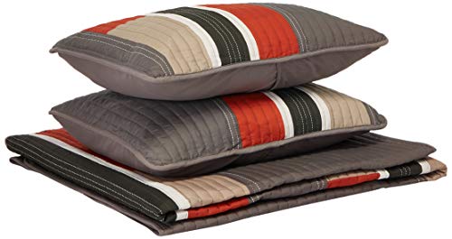 Comfort Spaces Pierre 3 Piece Quilt Coverlet Bedspread All Season Lightweight Hypoallergenic Pipeline