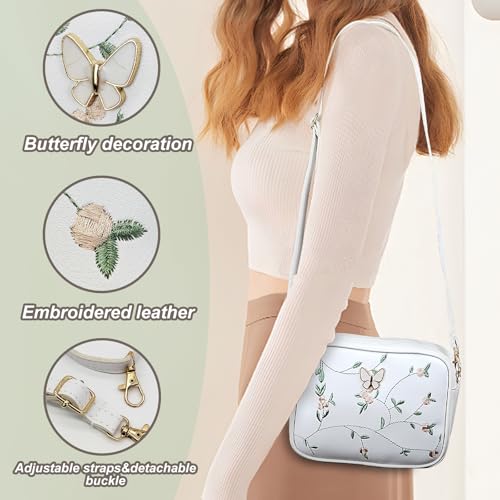 Small Crossbody Bag, Crossbody Bag Sling Purse for Women with Detachable Shoulder Strap and Embroidery Pattern3