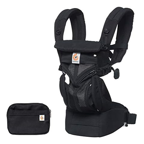 Ergobaby Baby Carrier Omni 360 Cool Air Mesh, 4-Positions for Newborn to Toddler (0-3 yrs), Ergonomic Child Carrier & Backpack, Onyx Black Cover