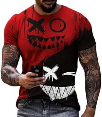 AMAZON - MUTHEONE Sport Shirts for Men Men’s Short Sleeve Printed T-Shirt Graphic Printed T-Shirt