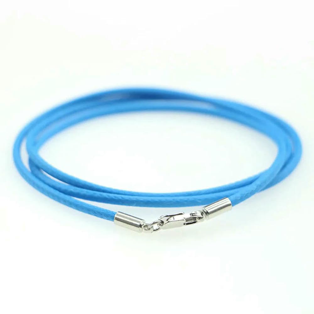 HtoxinDian 45/50cm 2mm Braided Leather Chain Necklace For Women Men Handmade Waxed Rope Clasp Neck Pendant Chain DIY Jewelry Making