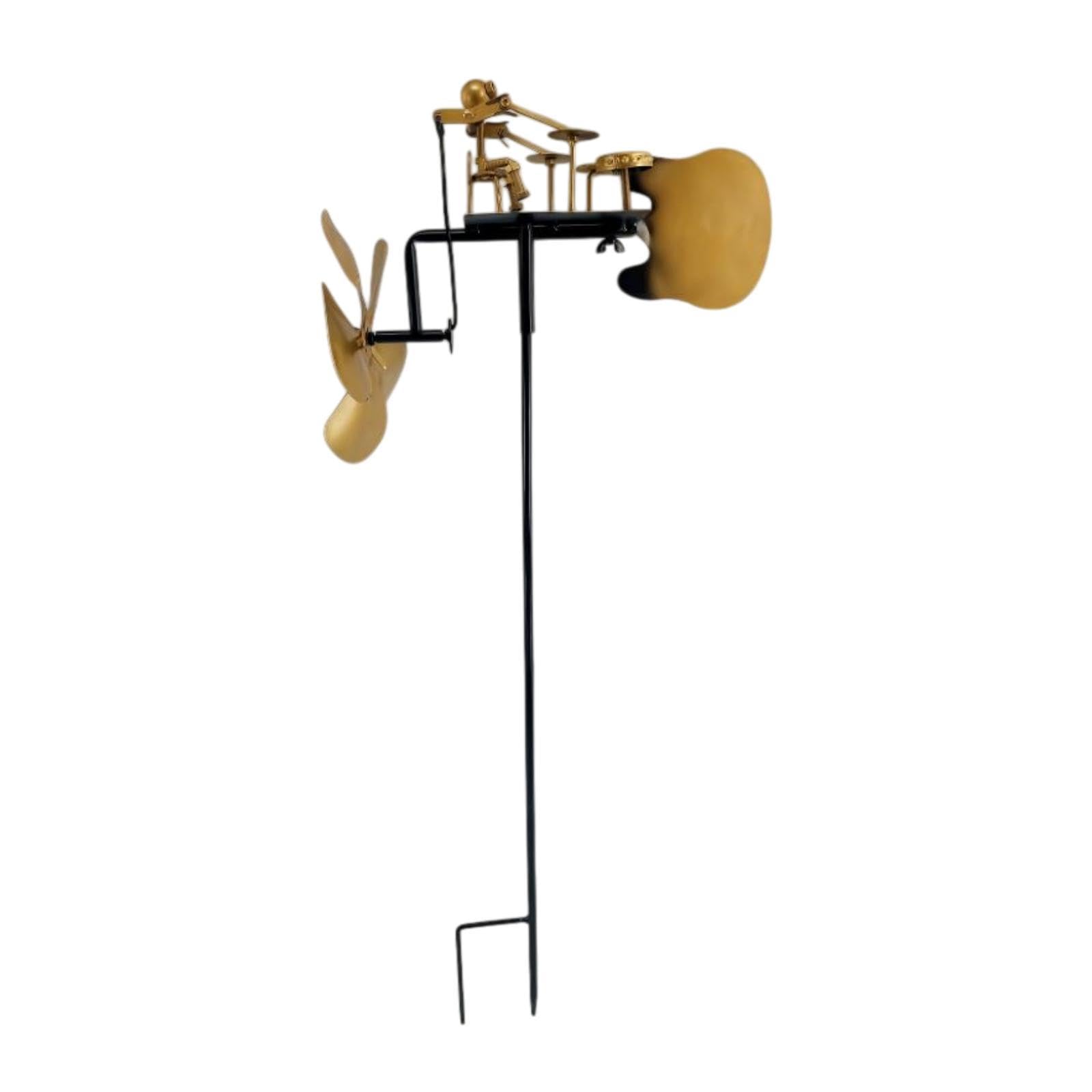 TAXXII Weather Vane Metal Drummer Windmill Art Figurine Garden Decor for Lawn Backyard