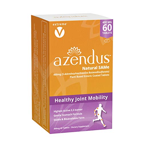 Azendus SAM-e Joint Support 400mg, 60 Count, Same Butanedisulfonate Fiber Enteric Coated Tablets