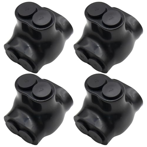 4-14 AWG Insulated 2 Port Inline Splice Connector Black Wire Connectors,Allen Hex 7/64" Insulated Cable Connectors Pre-Loaded Oxide Inhibitors,UL Listed(4pcs)