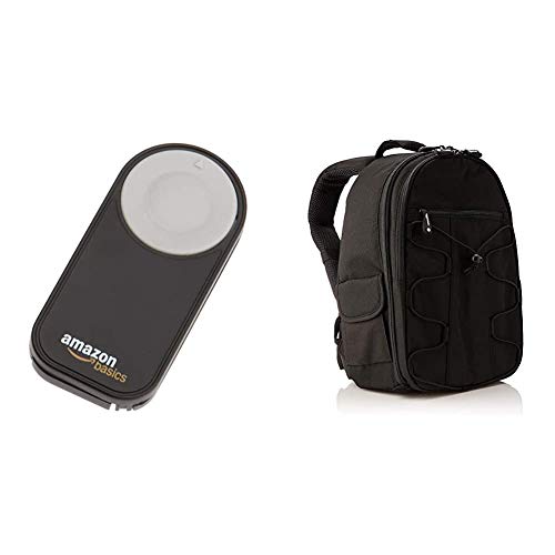 AmazonBasics: Mochila para cámara réflex y Accesorios  Color Negro   Disparador inalámbrico