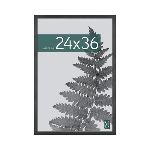 MCS Studio Gallery Movie Poster Frame 24x36 Black Woodgrain, Vertical & Horizontal Wall Hanging Large Picture Frame for Photos, Artwork & Custom Posters (1-Pack)