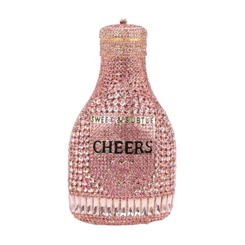 Image of Rhinestone Champagne Bottle Clutch, Luxury Evening Bag for Women