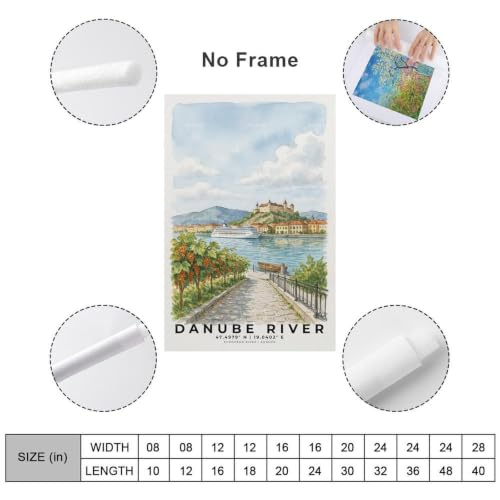 Poster mural Danube 60x90 cm impression paysage vintage