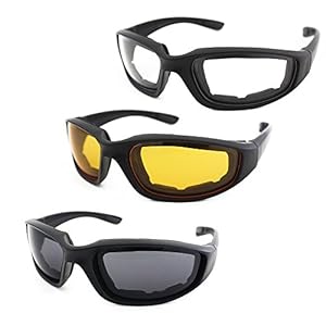 3 Pair Motorcycle Riding Glasses Padding Goggles UV Protection Dustproof Windproof Motorcycle Sunglasses for Outdoor Actives