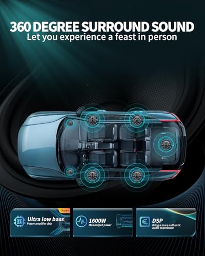 Image of 1600W10-inch ultra-thin under-seat subwoofer, amplifierandLEDambient light. | Slim design, deep bass, adjustable (low-frequency filtering /gain /low-frequency enhancement), suitable for trucks and cars.