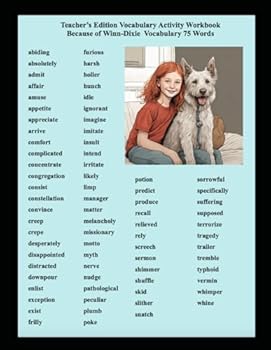 Paperback Teacher’s Edition Vocabulary Activity Workbook Because of Winn-Dixie Vocabulary 75 Words Book
