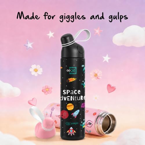 Image of Stainless Steel Water Bottle for School Kids Pico Black - Space