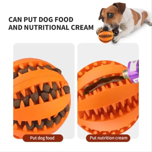 Jouet pour Chien en Caoutchouc Naturel,Dog Ball Toy - Balle Jouet a Mâcher Naturel Nettoyer Les Dents Non Toxique Résistant Aux Morsures, Interactif d'entraînement IQ pour Petit Moyen Grand Chien - Image 3
