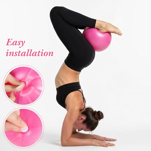 Image of 4 Pcs Small Exercise Pilates Ball Bulk 9 Inch Mini Yoga Balls Anti Burst and Slip for Stability, Fitness, Physical Therapy, Stretching & Core Workout at Home Gym Office Class