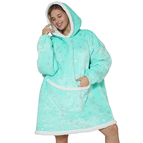 MAHUAOYIXI Felpa Coperta con Cappuccio Maniche