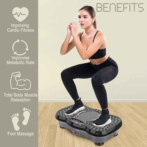 FK Sports Vibration Plate Exercise Machine - Vibration Fitness Trainer with 99 Intensity Levels, 5 Programs & 2 Resistance Bands - For Whole Body Workout - CE Certified (Black (OOS)) - Image 6