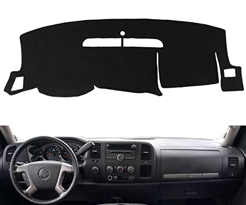 Dash Cover Mat Custom Fit for 07-13 Chevy Chevrolet Silverado 1500 2500HD 3500HD LS/LT/WT, 07-13 GMC Sierra 1500 2500HD 3500HD SL/SLE/WT,Dashboard Cover Pad Carpet(Black) Y74 by AKMOTOR - Used condition - US$21.42