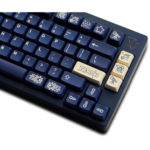FKZ PBT Custom Keycaps,XDA Profile Dye-Sublimation Cute Keycaps 137 Keys Full Size Keycap Set for Cherry Gateron MX Switches Mechanical Gaming Keyboard Beautiful-Star Keycaps Cover
