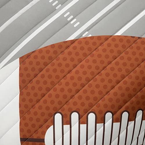 Lush Decor American Football Reversible Oversized Kids 5 Piece Quilt Set, Full/Queen, Gray & Black #TOP5