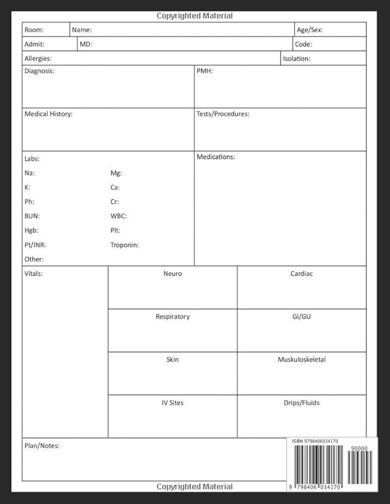 Nurse Report Sheet Notebook: Nursing Report Sheets Notebook: Brain Sheet Publishing: 9798406034170: Amazon.com: Books nurse-report-sheet-notebook-nursing-report-sheets-notebook-brain-sheet-publishing-9798406034170-amazon-com-books