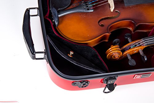 image for Crossrock CRF1000DVRE Fiberglass Double Violin Case For Two 4/4 Full S