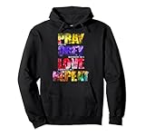 Pray Obey Love Repeat Christian-Men Damen T-Shirt Pullover Hoodie