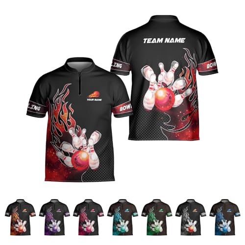 Artparel Personalized Name Bowling Jersey 3D, Custom Bowling Shirts for Team, Bowling Shirt Unisex for Men & Women (Polyester Blend, BL6)