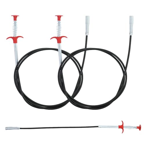3 pinzas de agarre de 200 cm / 60 cm, desatascador tuberias, alambre desatascador tuberias, alicates telescópicos, limpiador de desagües, acero inoxidable, flexible, para baño, cocina, lavabo
