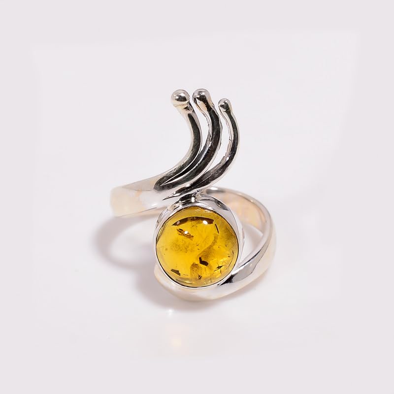 Bague fiançailles ambre baltique en argent : le cadeau de promesse bohème idéal pour elle