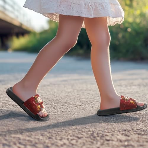 Image of Unisex Slides for Girls Boys Comfortable Slippers Slides Non-slip Shower Shoes House Fashion Thick for Indoor & Outdoor Gifts