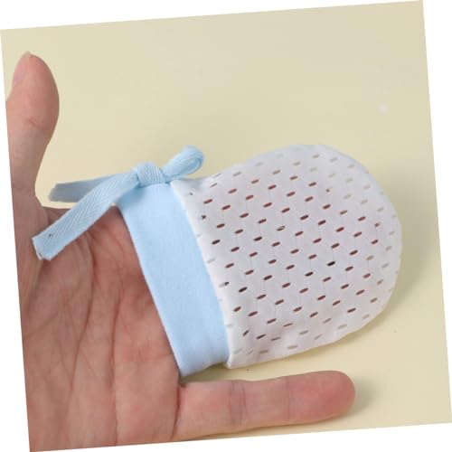 4Pairs Newborn Scratching Gloves Summer Mittens Ice Silk Yellow Soft Skin Friendly Grasping Protection3