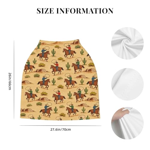 Image of Western Cowboy Cactus Baby Stuff Car Seat Cover for Baby,Mom Nursing Breastfeeding Covers,Multi-Use Car Seat Canopy Carrier Cover,Stroller Cover Newborn Shower Gift for Boys Girls