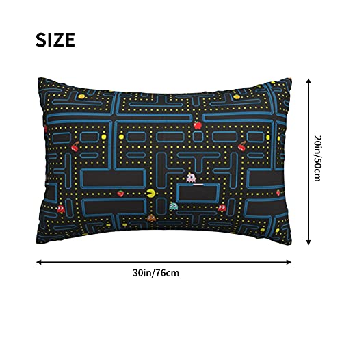 Retro Video Game Pattern Pillowcase For Hair And Skin, Queen Size (20X30 Inches) Bed Home Decor Pillow Cover - Soft And Cozy Brushed Microfiber - Hidden Zipper Closure Print #TOP3