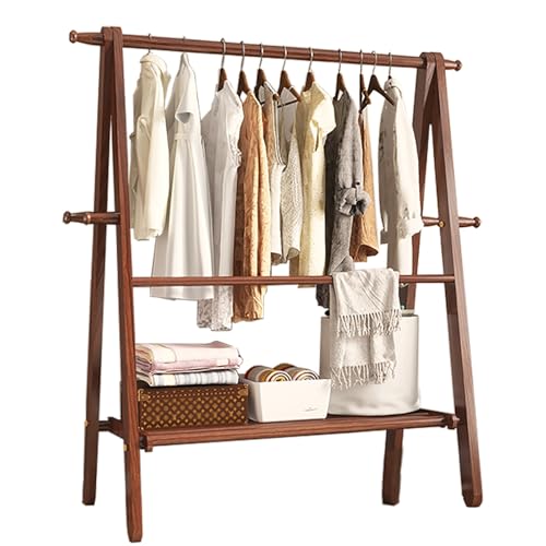 Portant à vêtements en bois de noyer pour une entrée chaleureuse