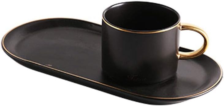 Light Luxury Coffee, Ceramic Material, Simple Two-Room Household Tea Set, Suitable for Home Decoration (Color : D) (D)