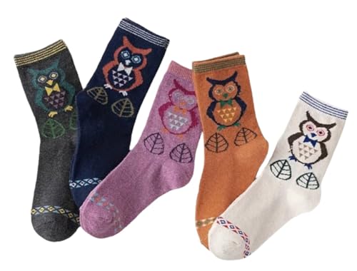 Owl Socks/Box 5 Pairs of Owl Socks/Gift for Owl Lover/UK Adult Size 4-7