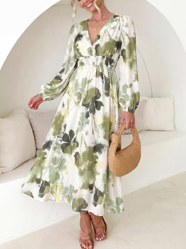 Image of Maxigerui Women's Long Sleeve Floral Maxi Dress 2026 Spring Summer Wedding Guest Dress