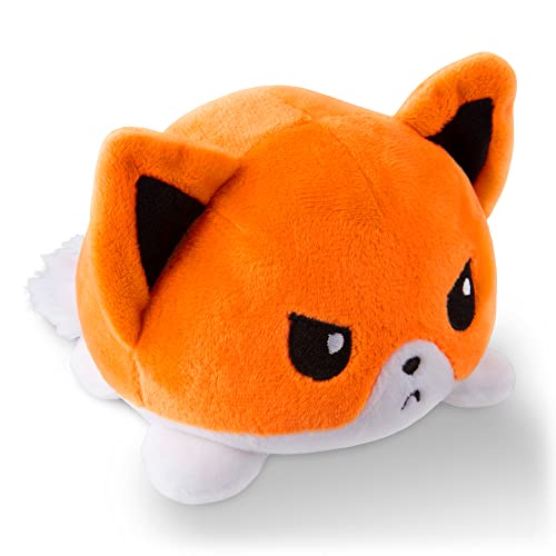 TeeTurtle - The Original Reversible Fox Plushie - Orange - Cute Sensory Fidget Stuffed Animals That Show Your Mood