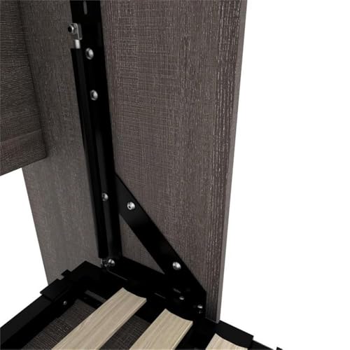 Pemberly Row Queen Size Wall Bed, Gray Wood Finish, 89.1" H x 64.6" W x 20.3" D, Durable Construction, No Box Spring Needed, Easy Assembly, Compact Design for Bedroom or Small Spaces - Thumbnail 5