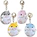 Forreen Porte-Clés Hamster, 4 Pièces Porte-Clés Pendentif Porte-Clés Hamster Mignon Sac à Dos Pendentif Porte-Clés de Voiture pour Téléphones Portables Sacs à Dos Sacs à Main