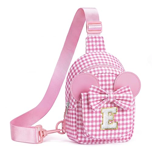Image of Anoup 2 3 4 5 6 7 8 Year Old Girl Birthday Gift for Girls Kids, Pink E | 2-8 Year Old Girl Birthday Gift, Initial Sling Bag for Kids, 2 3 4 5 6 7 8 Year Old Girl Gift, Kids Toddler Sling Bag Purse