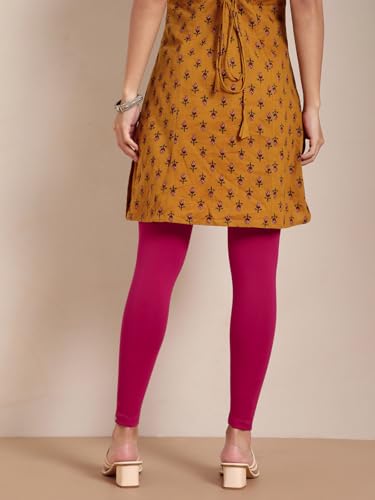 Image of TWIN BIRDS Super Stretchable Cotton Elasthane Fabric Ankle Length Leggings for Women