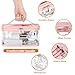 HAOGUAGUA Clear Makeup Cosmetic Bag with Brush Compartment, Portable Waterproof Travel Transparent Toiletry Bags for Traveling Storage Organizer (PINK)