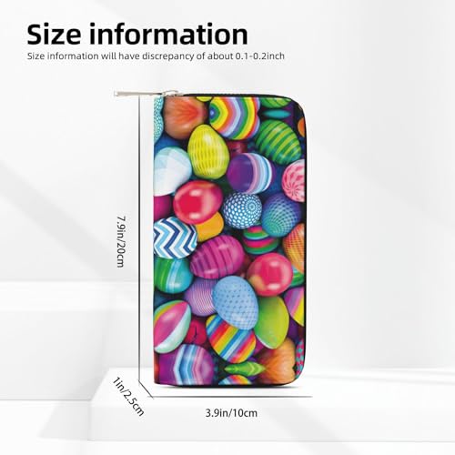 Easter Eggs Print Women Wallet Trendy Travel-Friendly 7.9X3.9in Casual Clutch Purse Gift for Ladies4