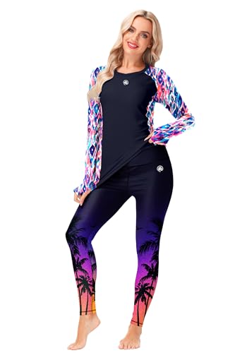 Image of AOBUTE Women Swim Pants UPF 50+ Rash Guard Pants High Waisted Swimming Leggings