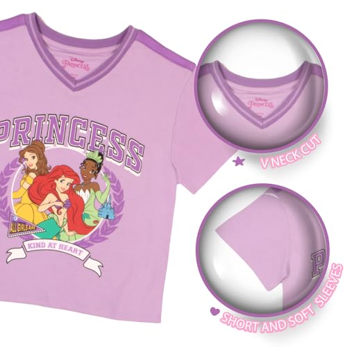 Image of Disney Princess, Lilo and Stitch, Minnie Mouse, Moana and Frozen Girls 2-Piece Sets - Short Sleeve T-Shirt and Skort for Kids