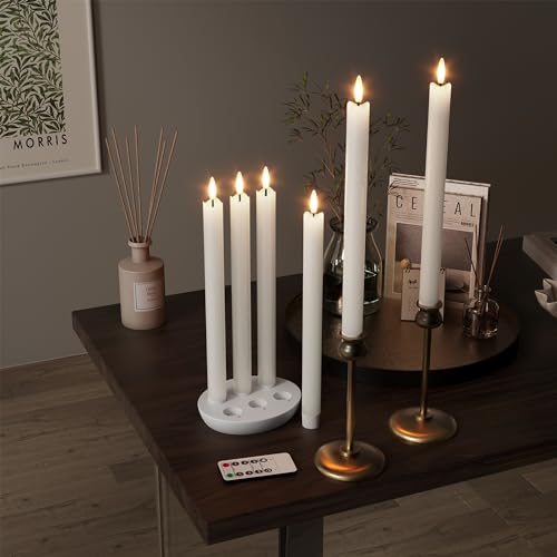 Nomfix SN00115 6 Pcs Rechargeable Flameless Taper Candles, Real Wax Flickering Flameless Candlesticks With Charging Station thumb #4